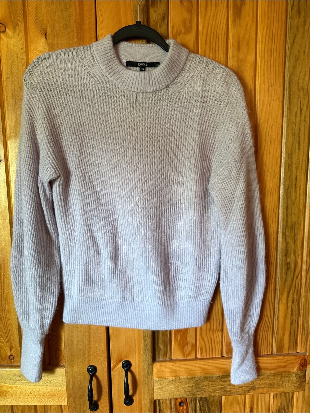 Quince Soft Lavender Ribbed Crewneck Sweater